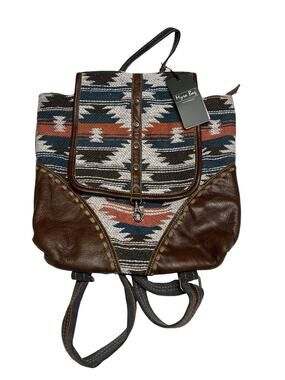 NWT Myra Jolie Jade Backpack Bag Leather Leather Canvas Aztec